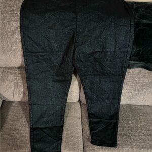 Black/Teal Metallic Denim Jeans